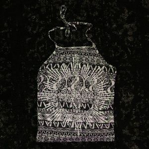 Black and white halter top